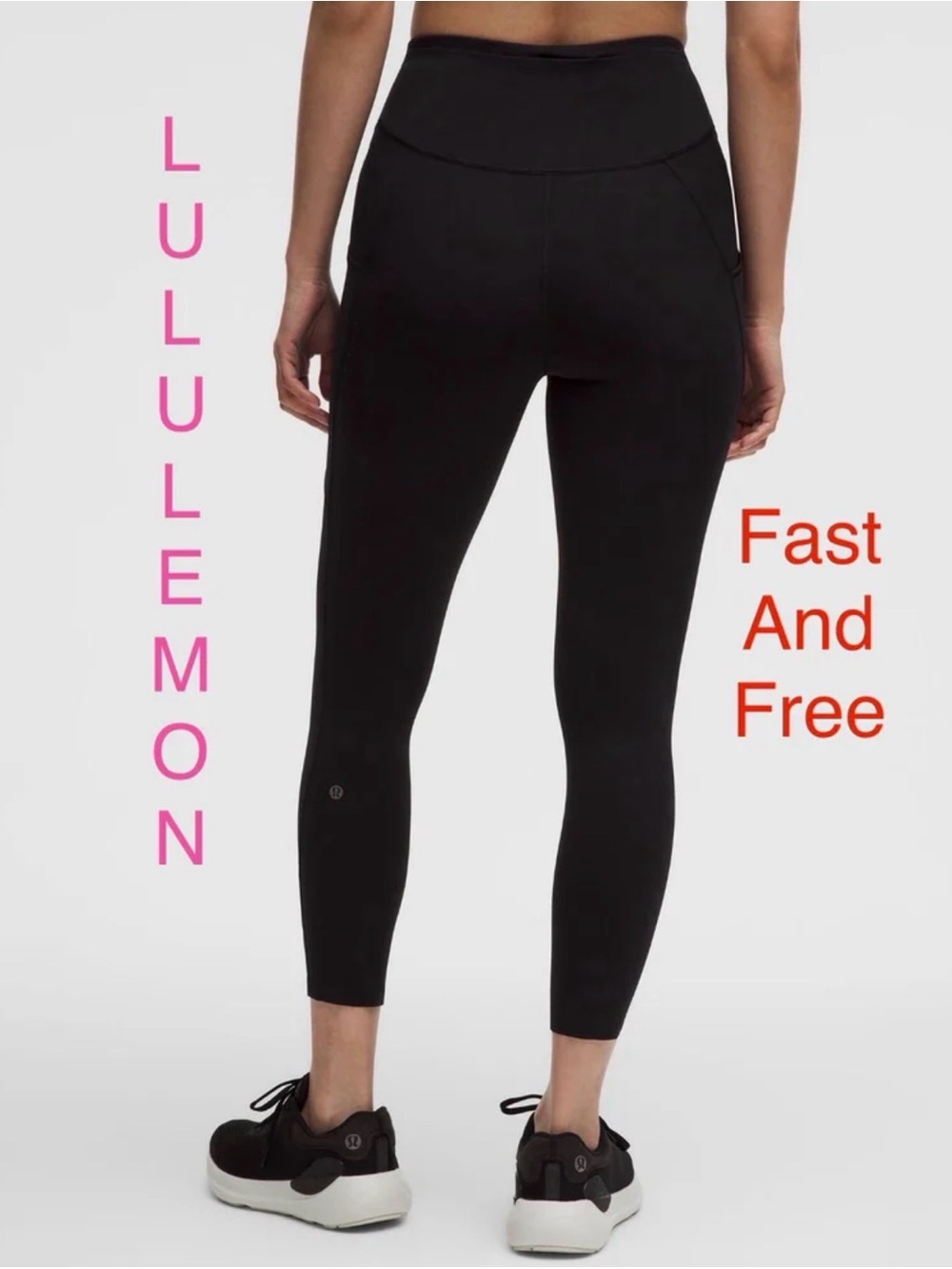 Lululemon | “Fast and Free”  7 Pocket Reflective 25” Leggings - Women’s 8 -Black